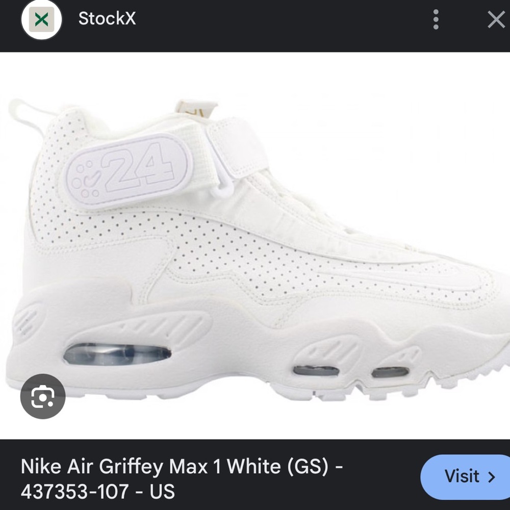 Rare Nike Air Griffey Max 1 White (GS) 437353-107 7Y basketball